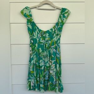 *Sky to Moon* Teal and Green Mini Dress